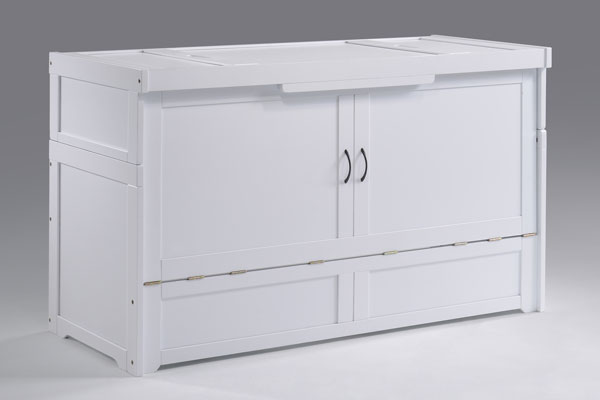 White Murphy Cube Cabinet Bed